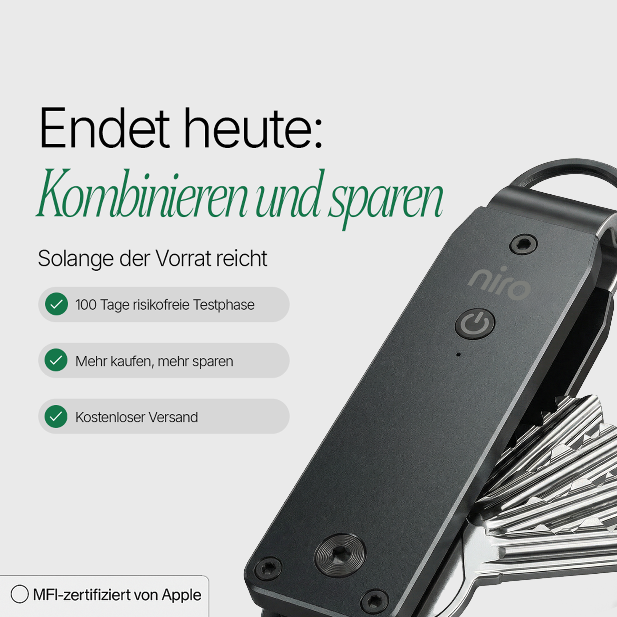 NIRO Tracking-Schlüsselorganizer