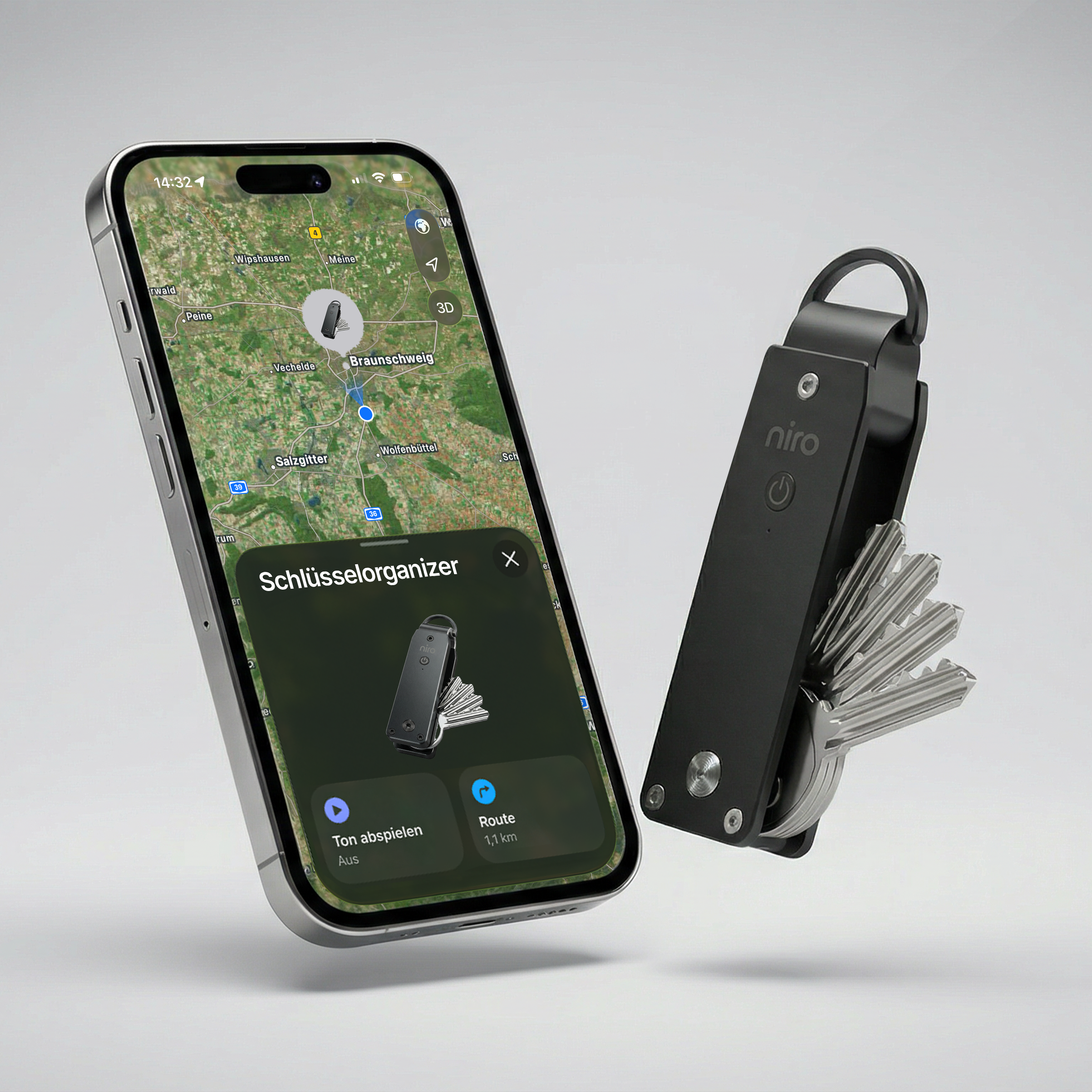 NIRO Tracking-Schlüsselorganizer